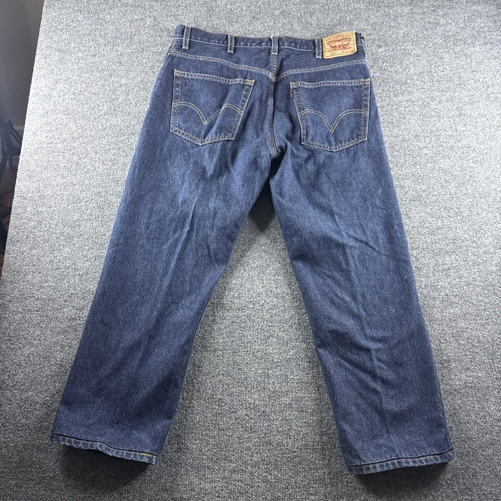Levis 505 Jeans Men 38x29 Blue Dark Wash Cotton Regular Fit Denim Workwear